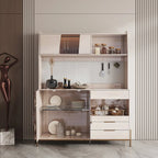 Buffet de rangement de luxe en MDF avec panneau perforé et accents dorés