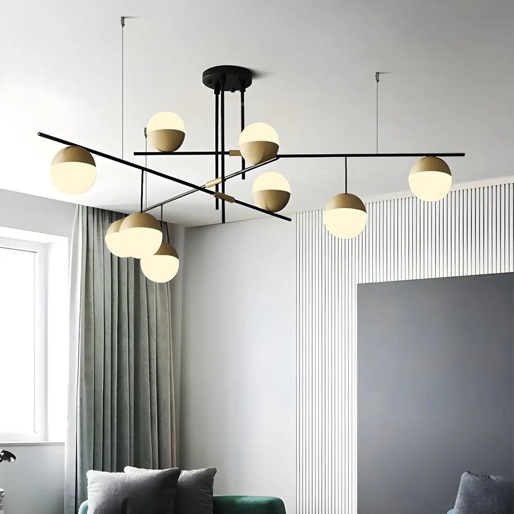 Suspension minimaliste Sputnik à 9 lumières pour îlot de cuisine