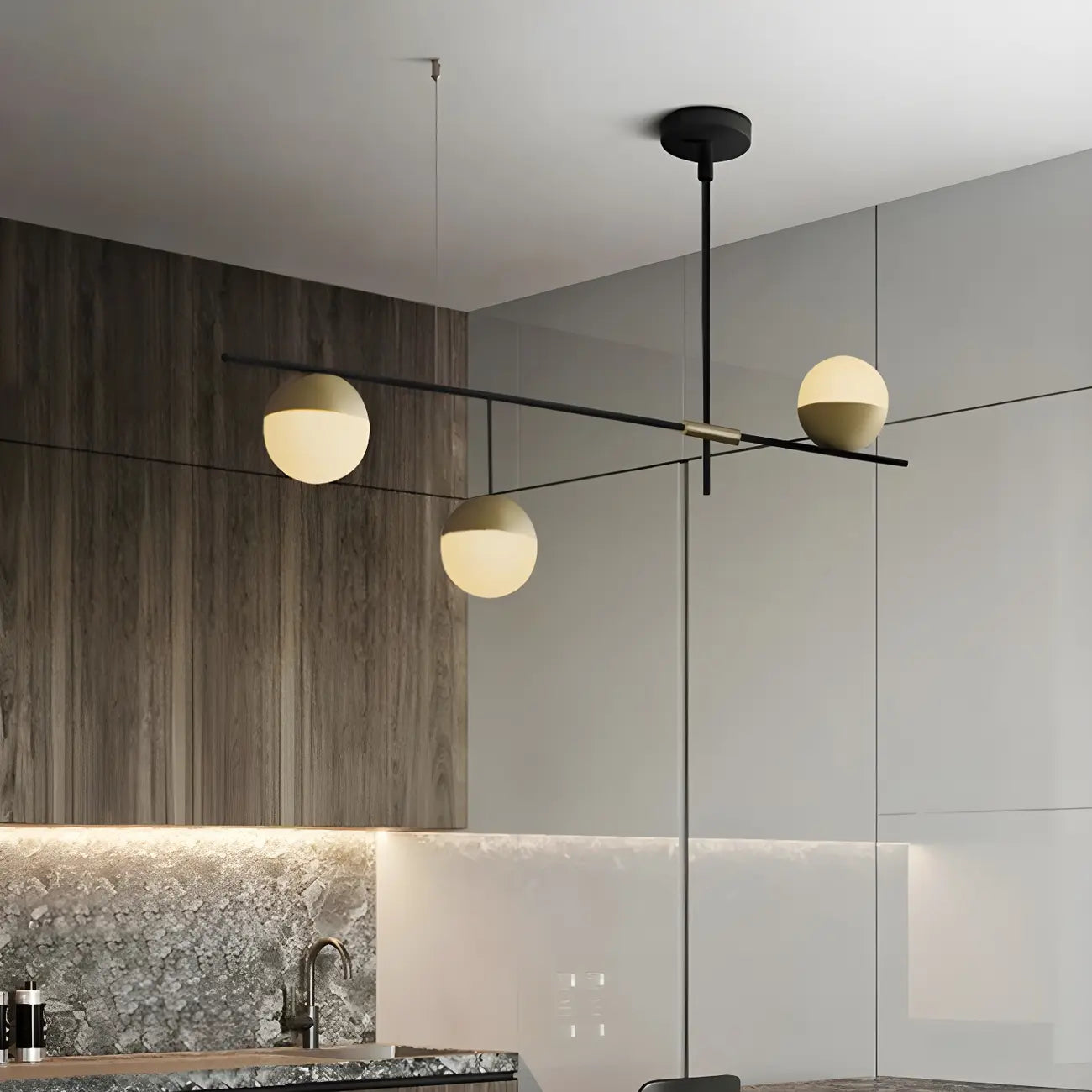 Suspension minimaliste Sputnik à 9 lumières pour îlot de cuisine
