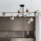 Suspension minimaliste Sputnik à 9 lumières pour îlot de cuisine