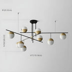 Suspension minimaliste Sputnik à 9 lumières pour îlot de cuisine