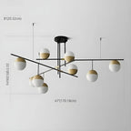 Suspension minimaliste Sputnik à 9 lumières pour îlot de cuisine