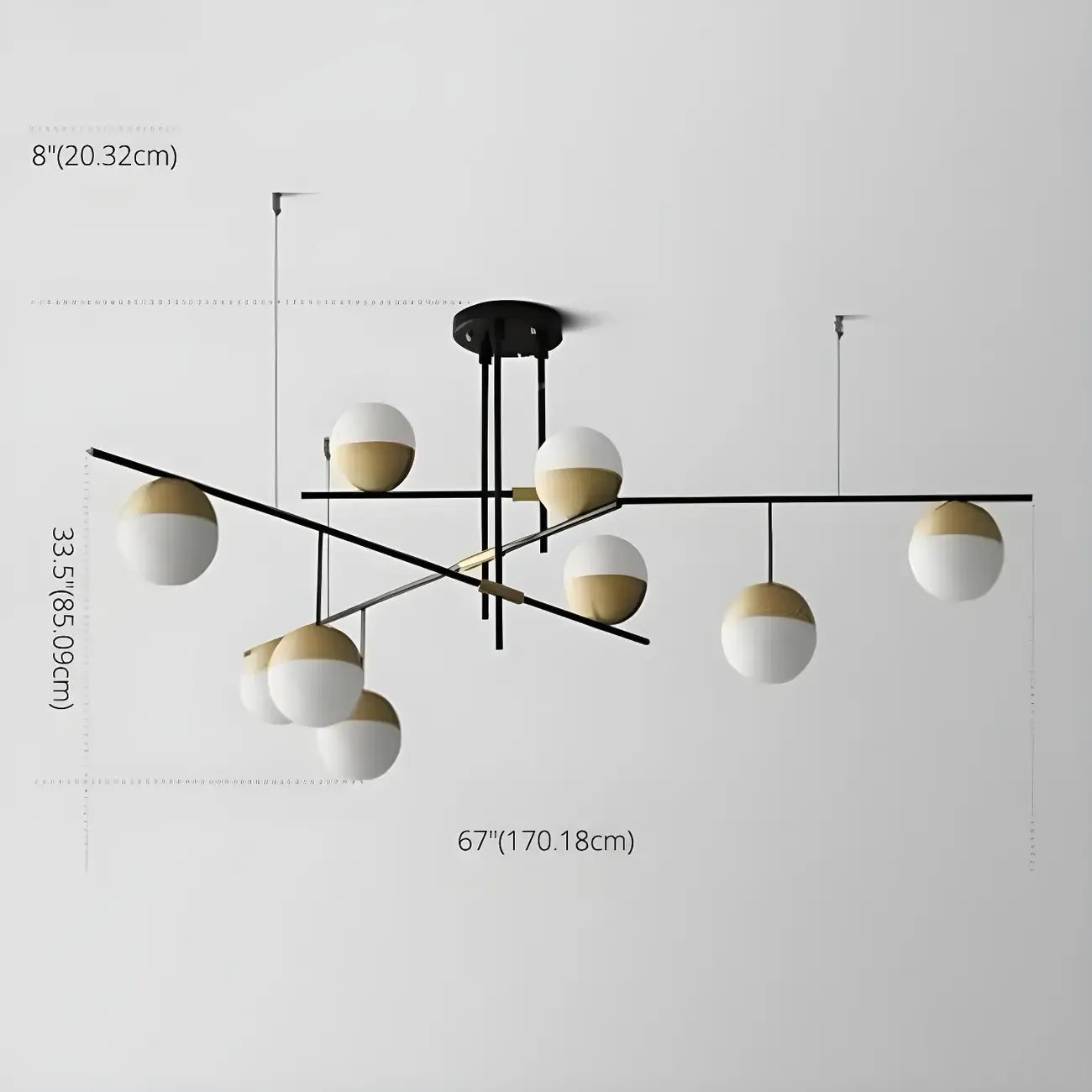 Suspension minimaliste Sputnik à 9 lumières pour îlot de cuisine