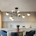 Suspension minimaliste Sputnik à 9 lumières pour îlot de cuisine