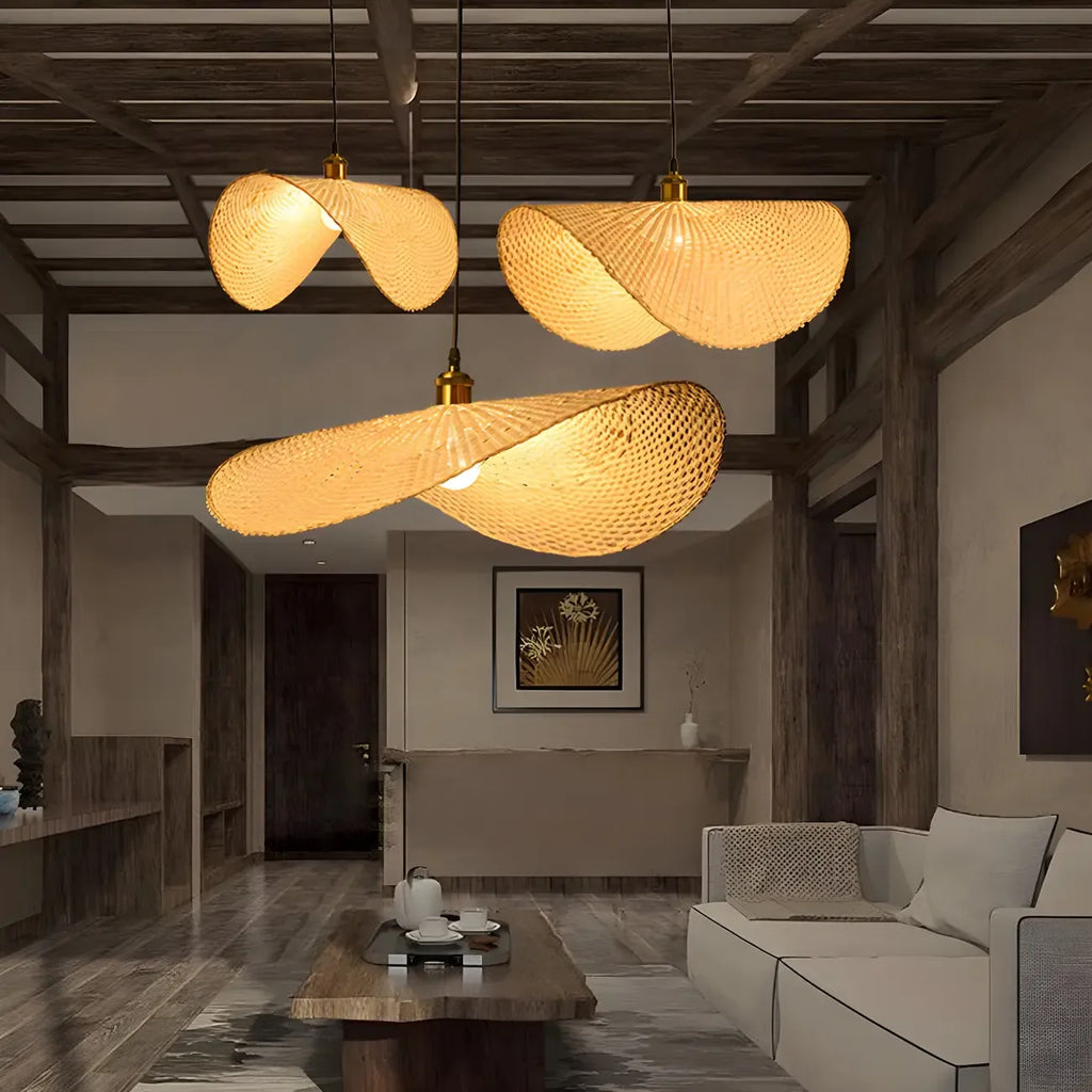Suspension orientale en bambou pour intérieur