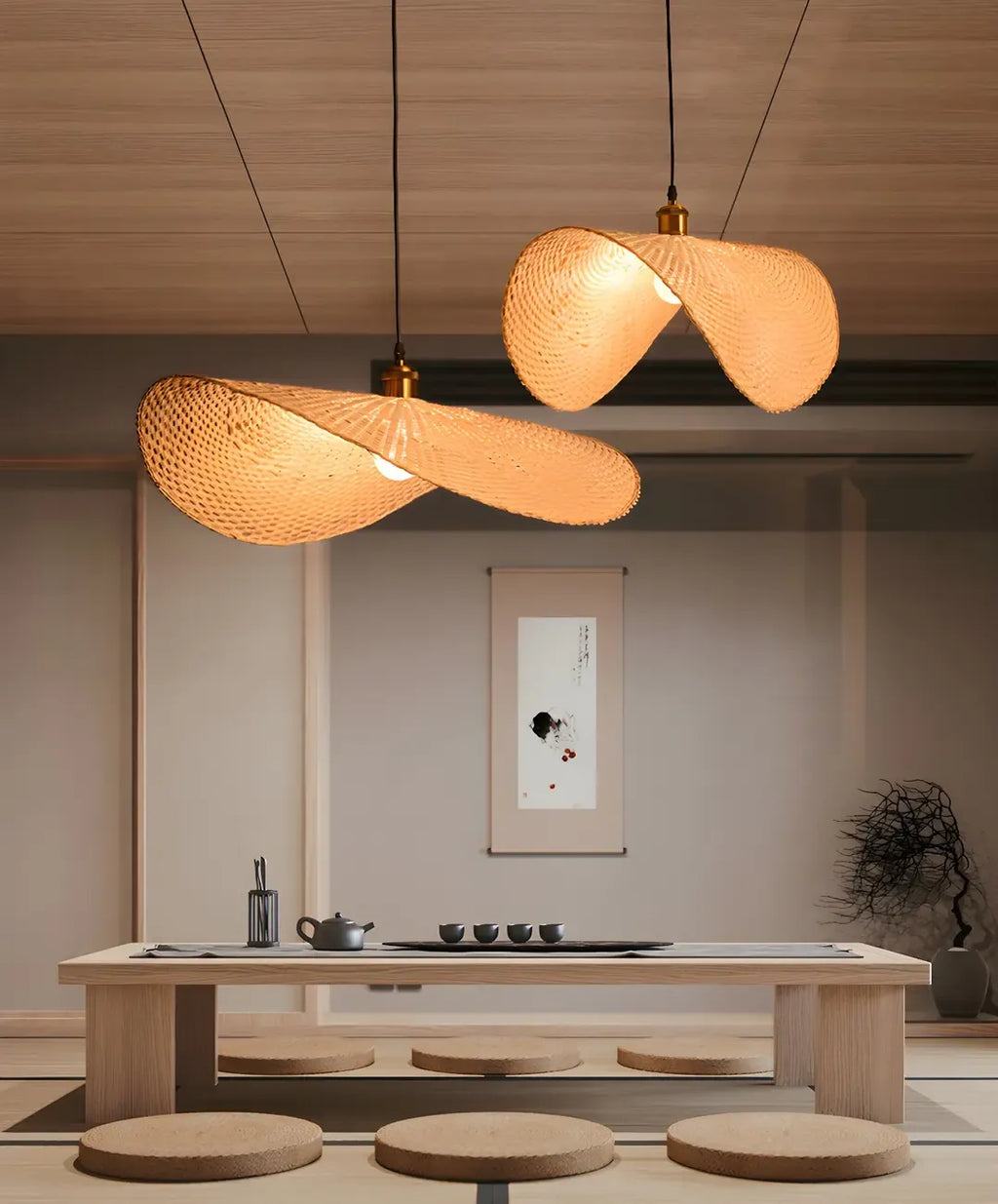 Suspension orientale en bambou pour intérieur
