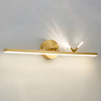 Applique murale LED linéaire élégante avec accent doré pour salle de bain