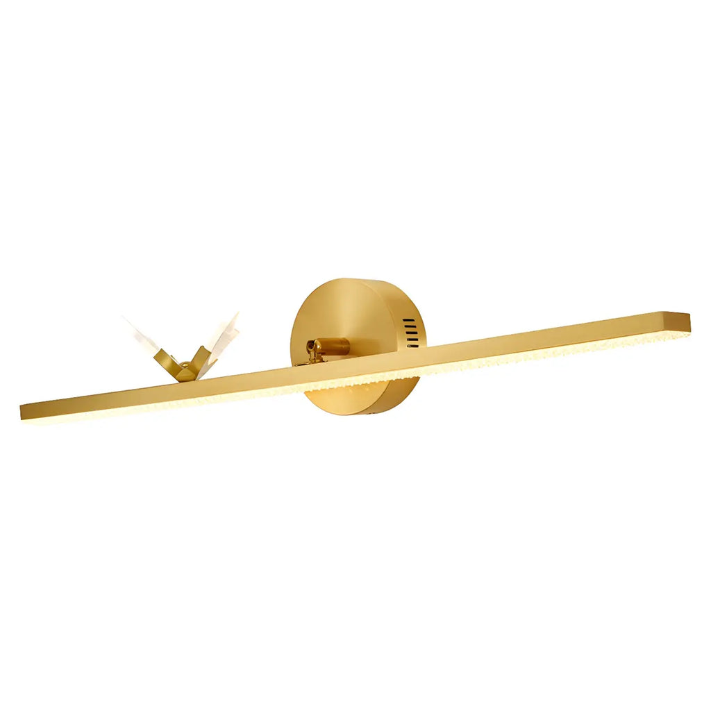 Applique murale LED linéaire élégante avec accent doré pour salle de bain