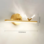 Applique murale LED linéaire élégante avec accent doré pour salle de bain