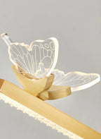 Applique murale LED linéaire élégante avec accent doré pour salle de bain