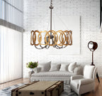 Lustre circulaire en métal doré style rouille industriel
