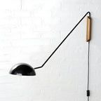 Applique murale minimaliste à bras articulé avec abat-jour en métal en forme de bol