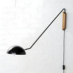 Applique murale minimaliste à bras articulé avec abat-jour en métal en forme de bol