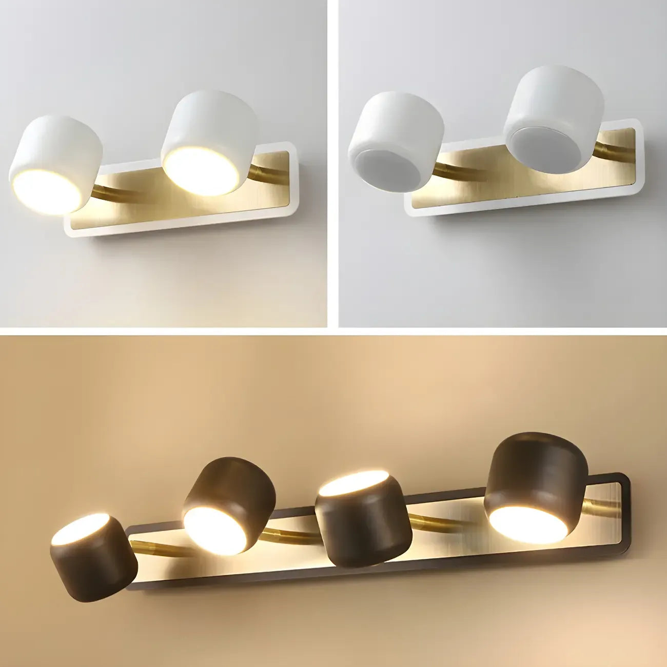Applique murale minimaliste en métal avec LED intégrée pour salle de bain