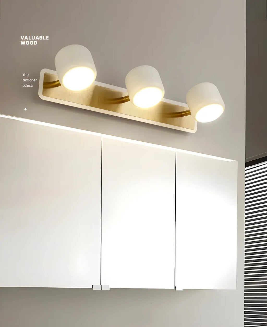 Applique murale minimaliste en métal avec LED intégrée pour salle de bain