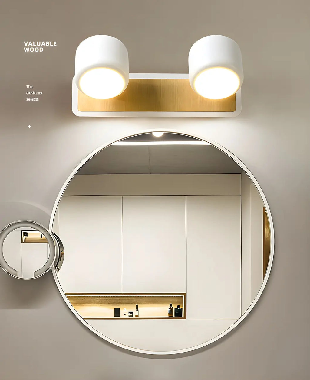 Applique murale minimaliste en métal avec LED intégrée pour salle de bain