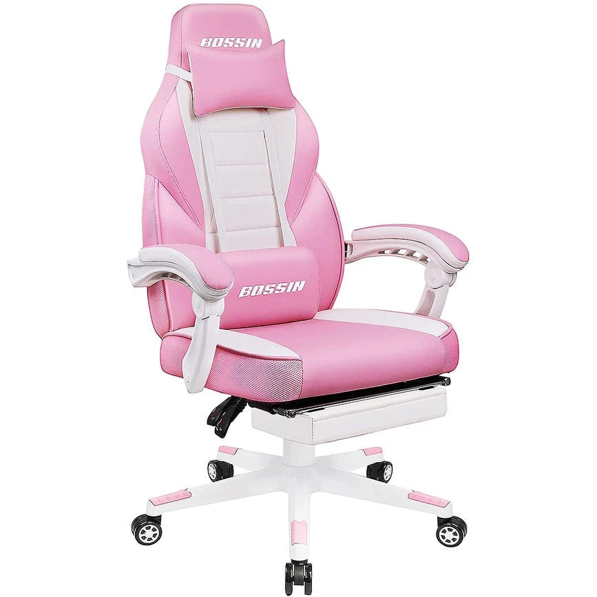 Chaise de jeu BOSSIN style racing, chaise de jeu grande taille supportant jusqu'à 136 kg (300 lbs), dossier haut, chaise d'ordinateur