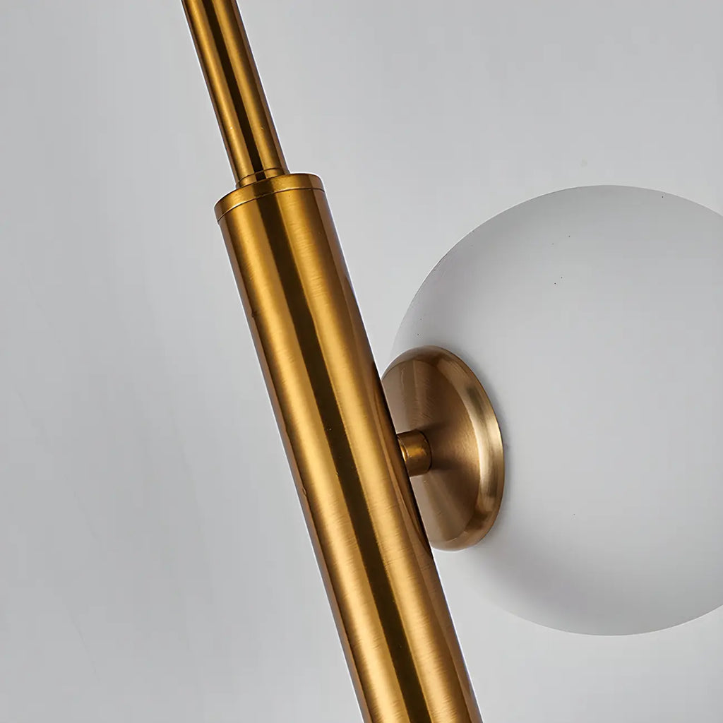 Lampadario verticale a 8 luci moderno in ottone con aste a discesa multidirezionali