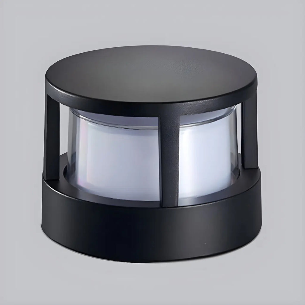 Lampe de poteau cylindrique en métal noir câblée