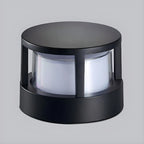 Lampe de poteau cylindrique en métal noir câblée