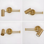 Applique murale cylindrique à bras articulé en métal à 1 lumière