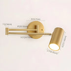 Applique murale cylindrique à bras articulé en métal à 1 lumière