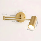 Applique murale cylindrique à bras articulé en métal à 1 lumière