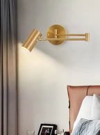 Applique murale cylindrique à bras articulé en métal à 1 lumière