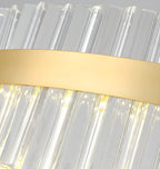 Lustre moderne rond en laiton et cristal pour îlot central