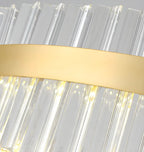 Lustre moderne rond en laiton et cristal pour îlot central