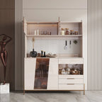 Buffet de rangement de luxe en MDF avec panneau perforé et accents dorés