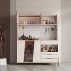 Buffet de rangement de luxe en MDF avec panneau perforé et accents dorés