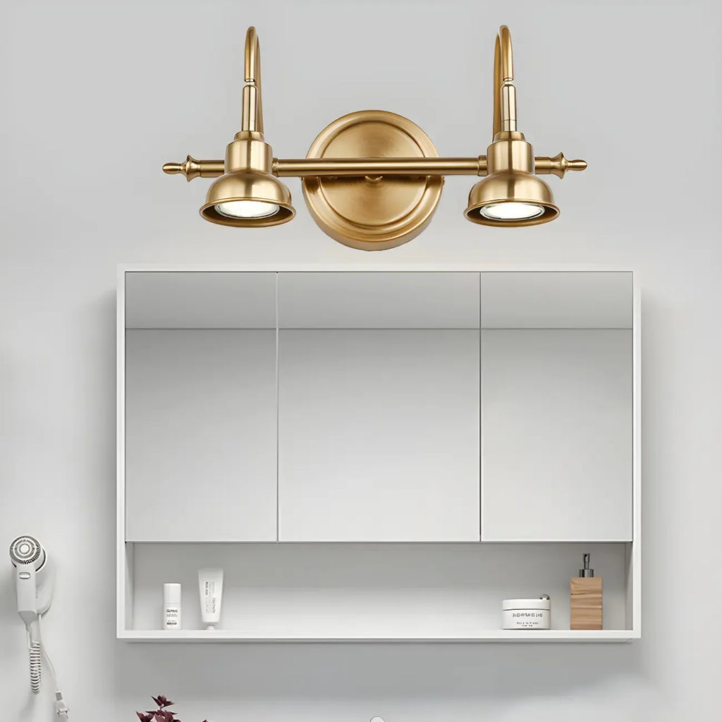 Applique murale minimaliste en laiton avec éclairage LED tamisé pour salle de bain