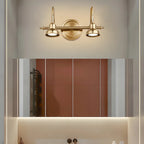 Applique murale minimaliste en laiton avec éclairage LED tamisé pour salle de bain