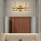 Applique murale minimaliste en laiton avec éclairage LED tamisé pour salle de bain