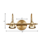Applique murale minimaliste en laiton avec éclairage LED tamisé pour salle de bain