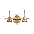 Applique murale minimaliste en laiton avec éclairage LED tamisé pour salle de bain