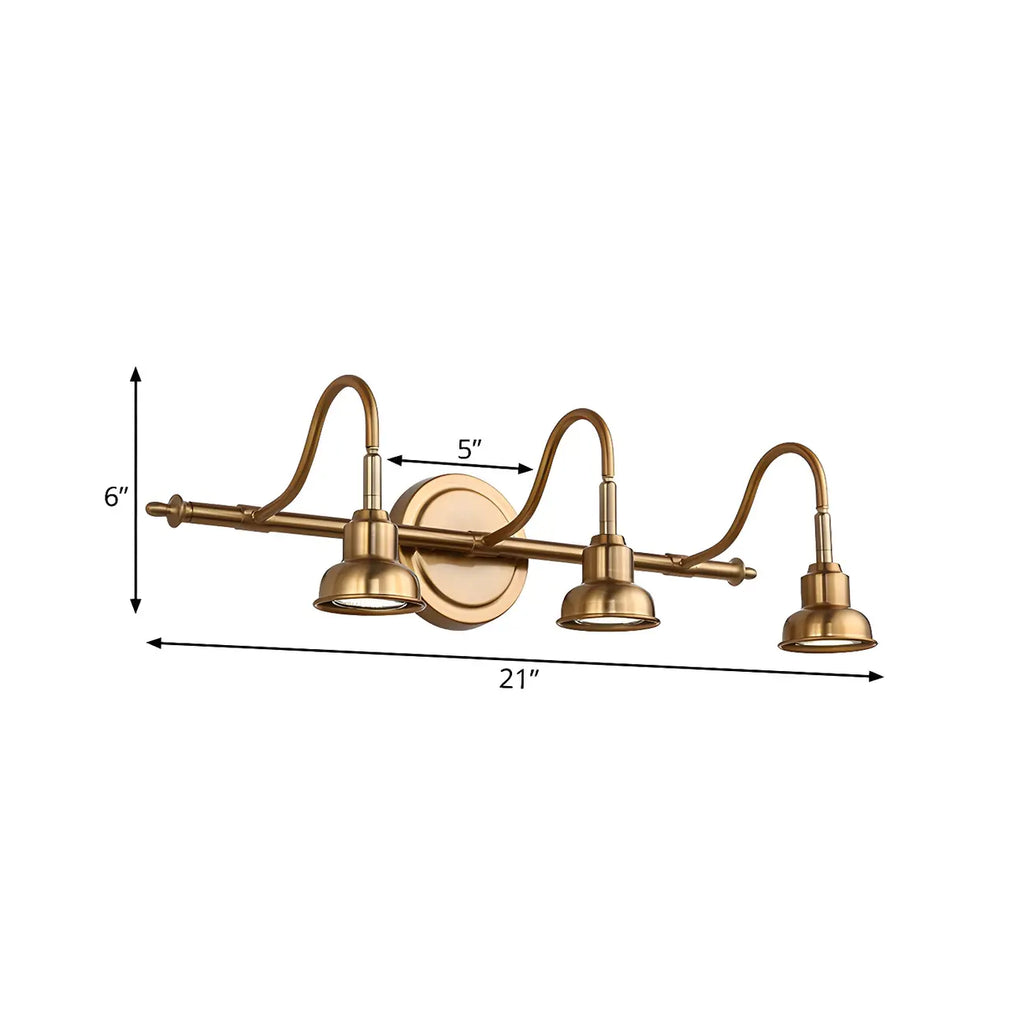 Applique murale minimaliste en laiton avec éclairage LED tamisé pour salle de bain