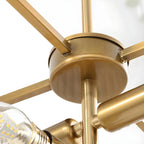 Suspension ovale moderne en laiton et cristal pour îlot de cuisine
