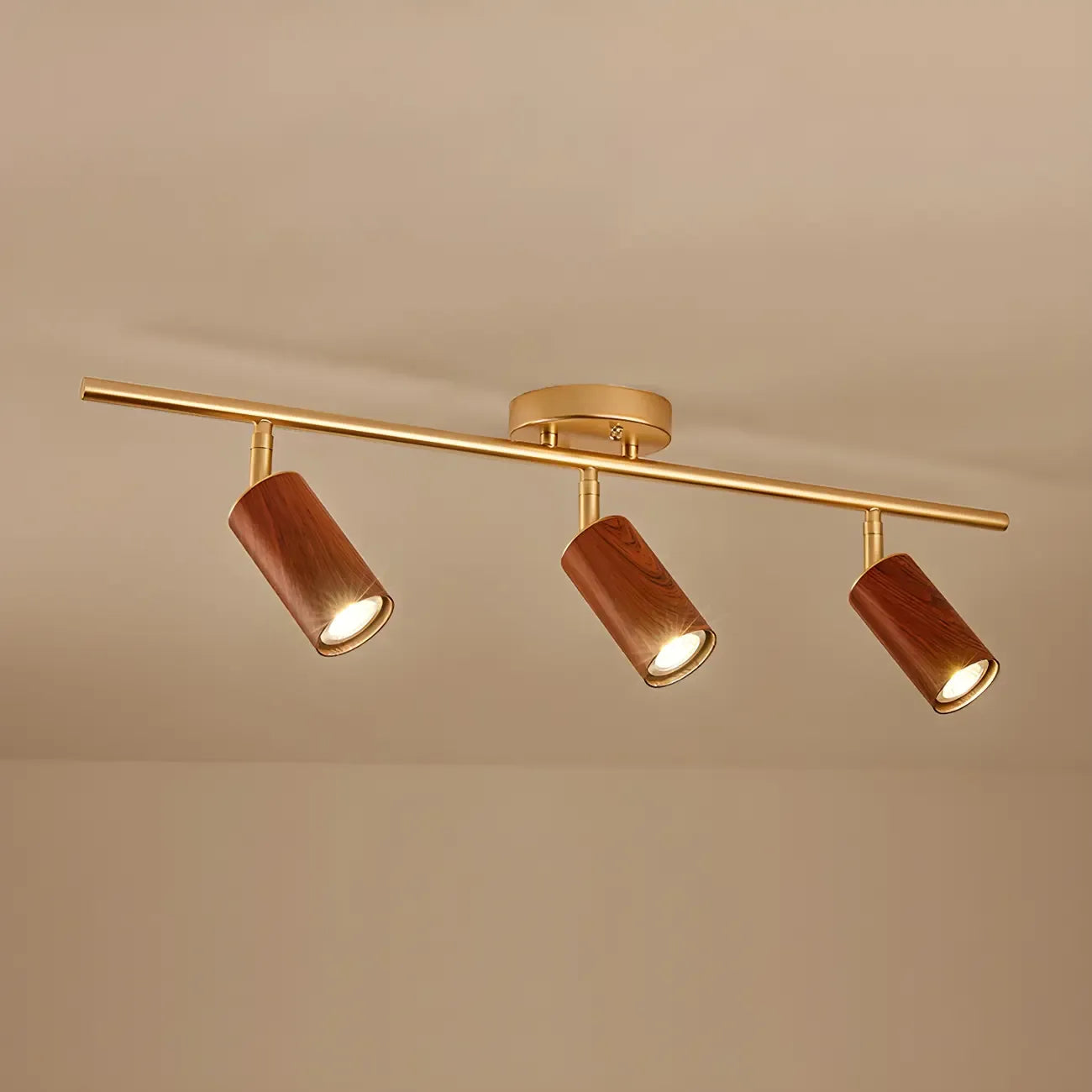 Projecteur sur rail LED fixe moderne à 4 lampes avec tête orientable