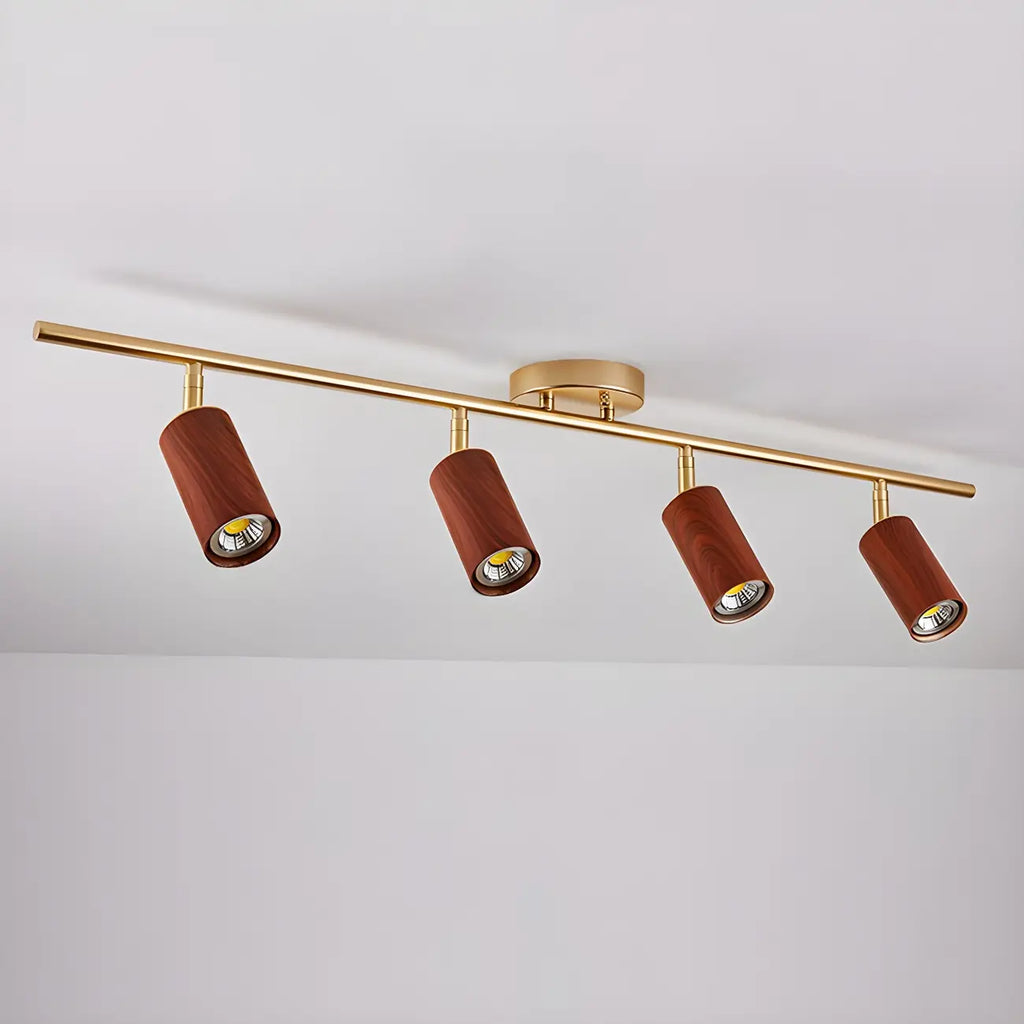 Projecteur sur rail LED fixe moderne à 4 lampes avec tête orientable