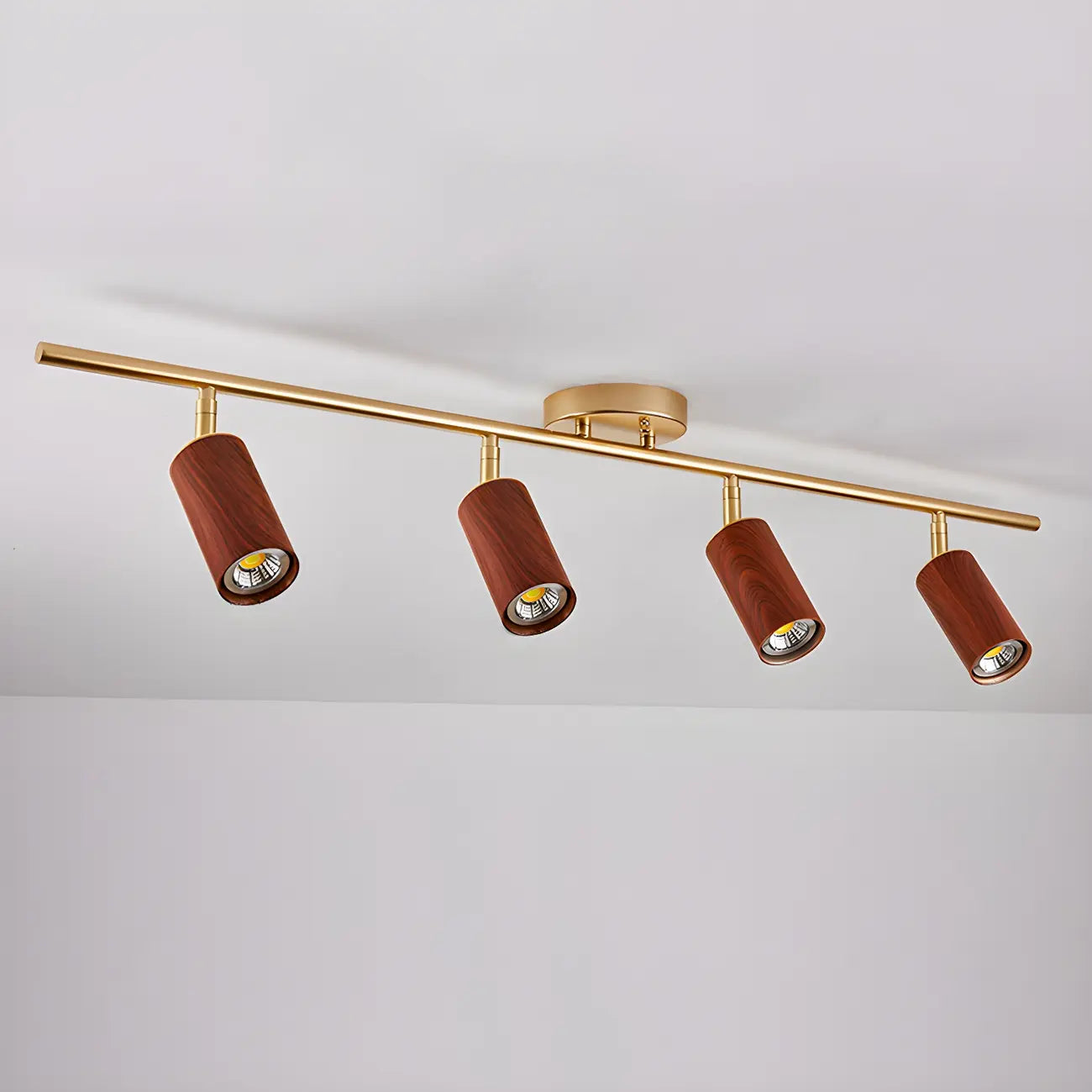 Projecteur sur rail LED fixe moderne à 4 lampes avec tête orientable