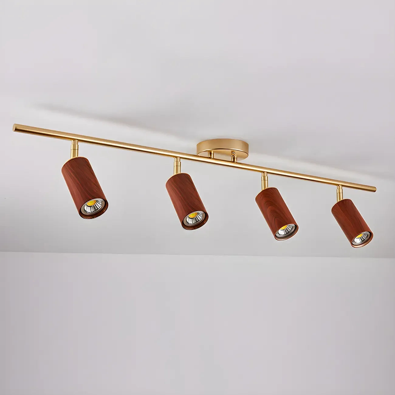 Projecteur sur rail LED fixe moderne à 4 lampes avec tête orientable