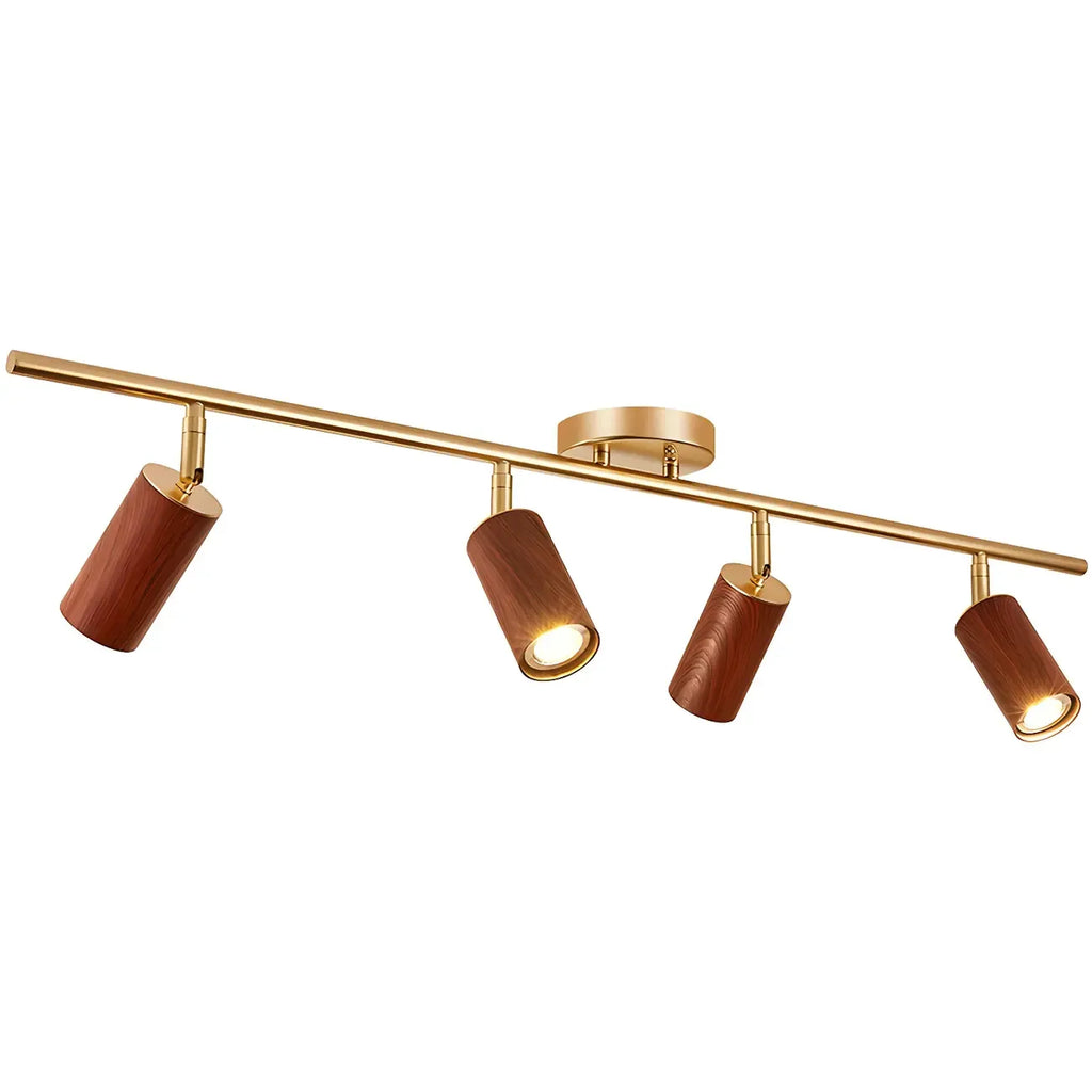 Projecteur sur rail LED fixe moderne à 4 lampes avec tête orientable