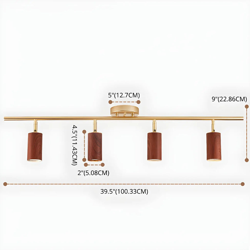 Projecteur sur rail LED fixe moderne à 4 lampes avec tête orientable