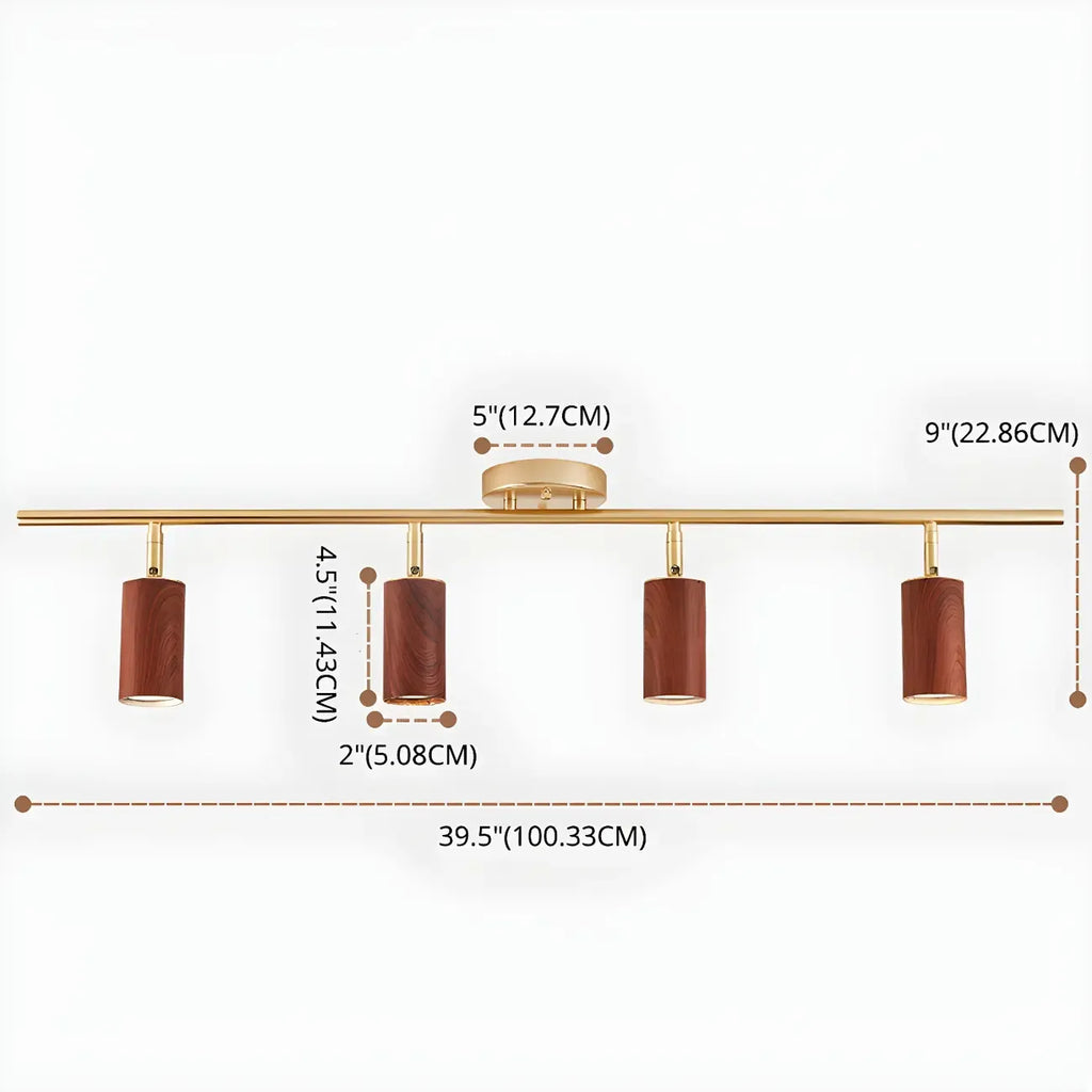 Projecteur sur rail LED fixe moderne à 4 lampes avec tête orientable