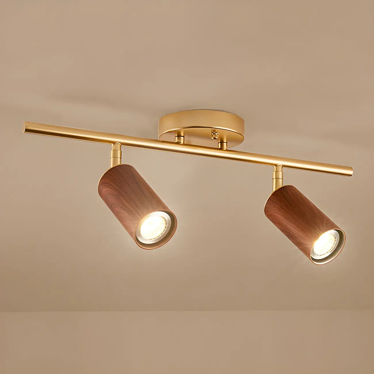 Projecteur sur rail LED fixe moderne à 4 lampes avec tête orientable