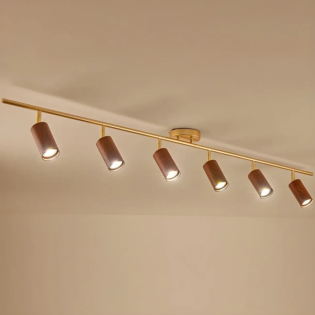 Projecteur sur rail LED fixe moderne à 4 lampes avec tête orientable