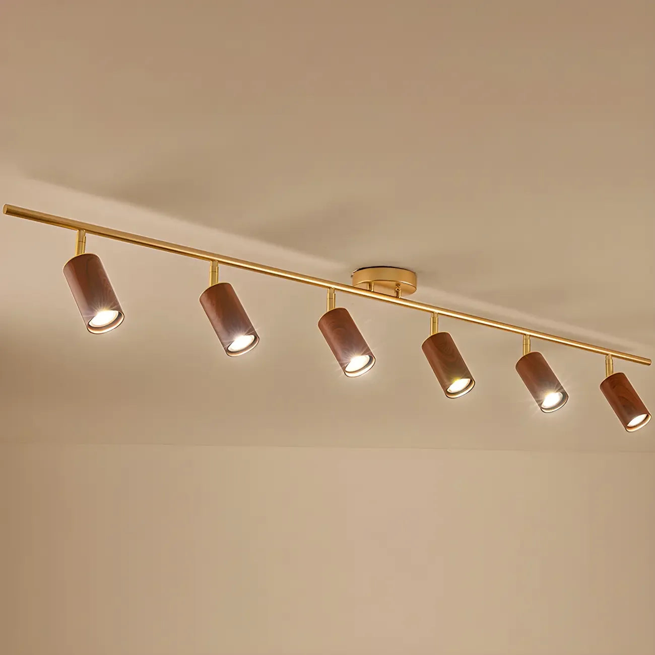 Projecteur sur rail LED fixe moderne à 4 lampes avec tête orientable