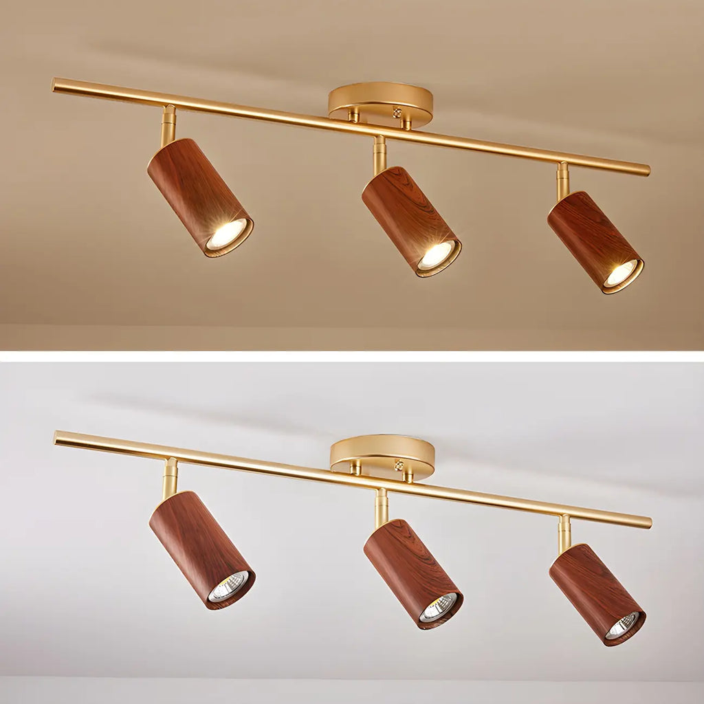 Projecteur sur rail LED fixe moderne à 4 lampes avec tête orientable